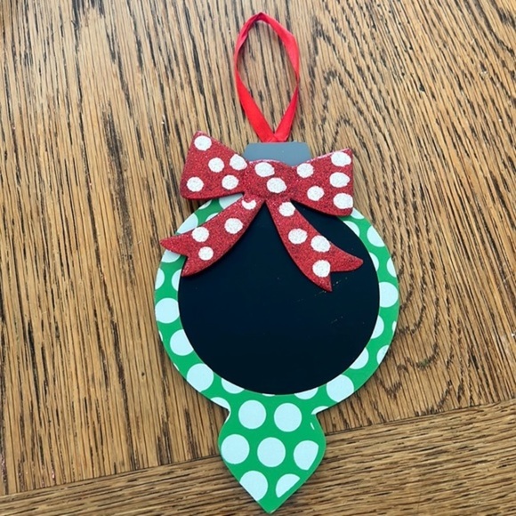 VINTAGE TIN AND WOOD ORNAMENT FOR DOOR - CHALK BOARD - Picture 2 of 6